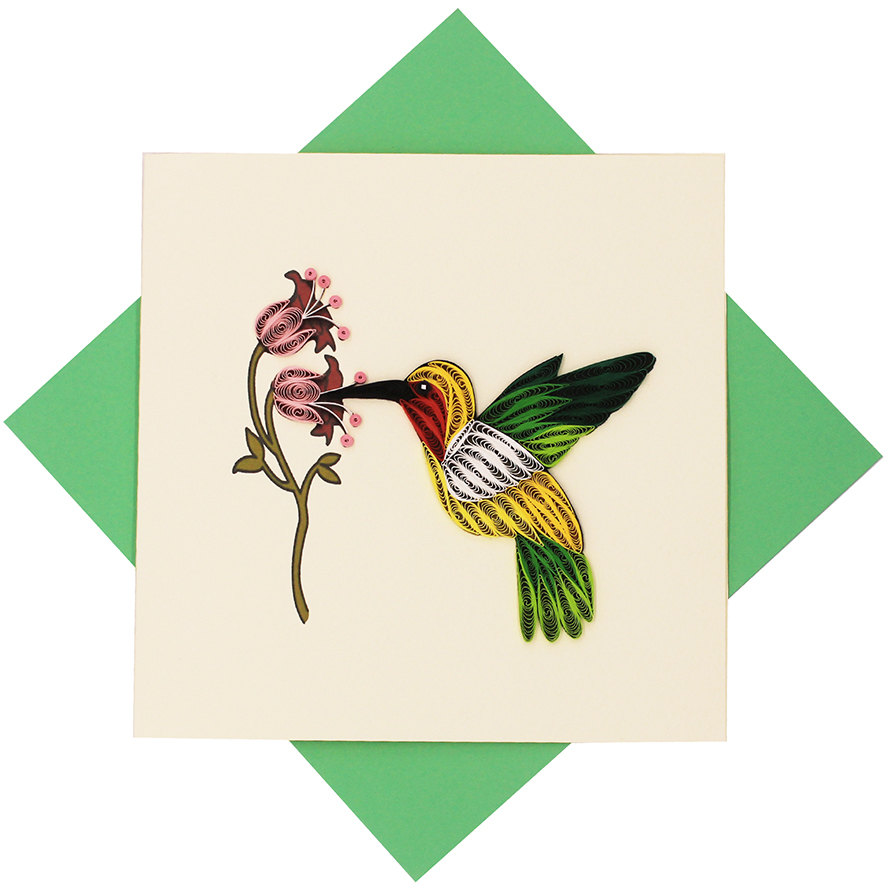 Quilled Hummingbird Card